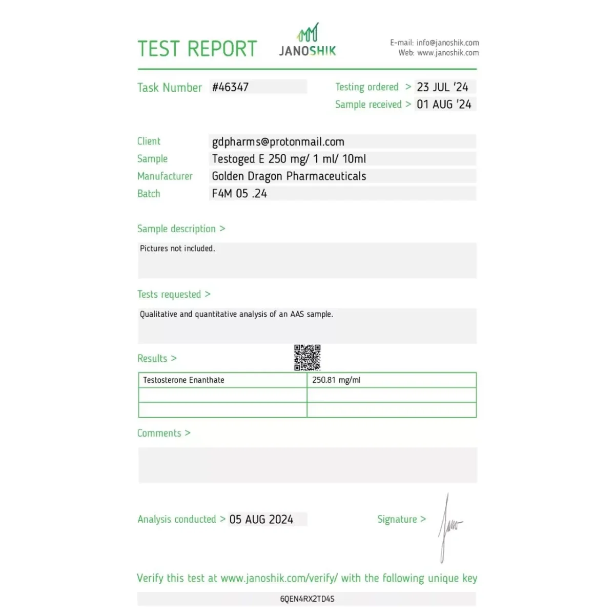 Testosterone Enanthate - Golden Dragon - Image 3